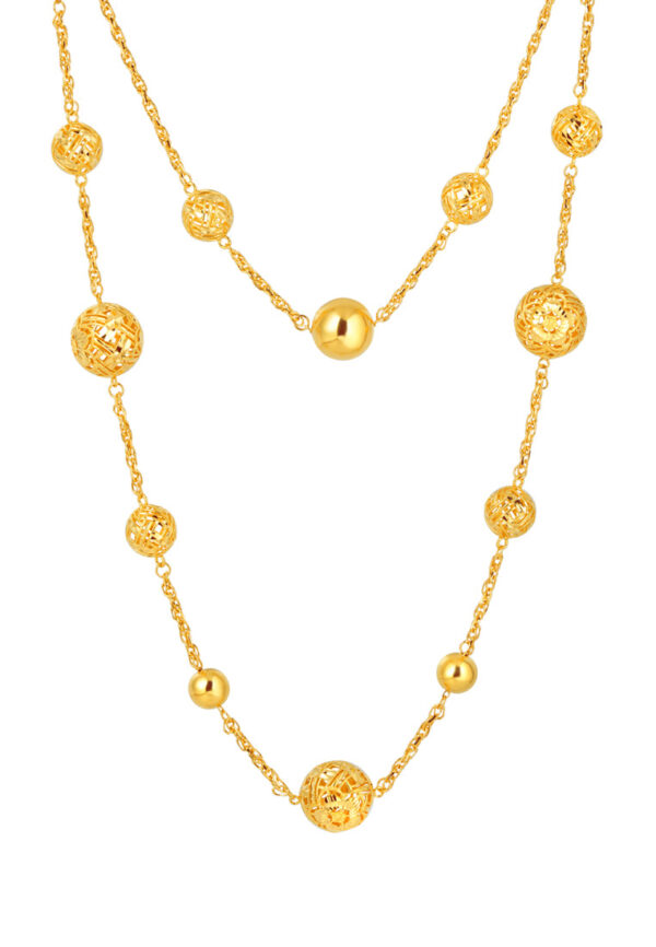 TOMEI Hollow Balls Necklace, Yellow Gold 916