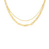 TOMEI Paperclip & Chain Necklace, Yellow Gold 999 (5D)