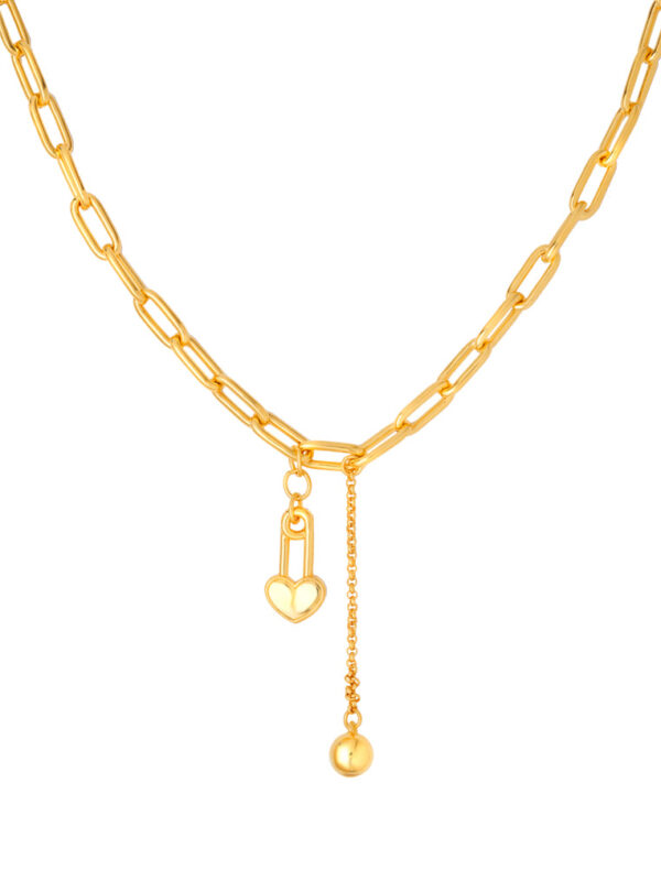 TOMEI Love Pin Necklace, Yellow Gold 999 (5D)
