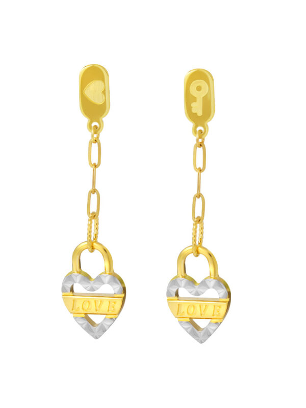 TOMEI Lusso Italia Dangling Love Earrings, Yellow Gold 916