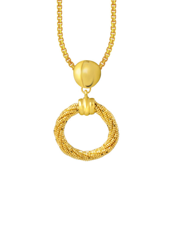 TOMEI Lusso Italia Circlular Pendant, Yellow Gold 916