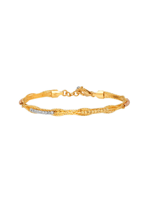 TOMEI Lusso Italia Tri-Tone Slender Bangle, Yellow Gold 916