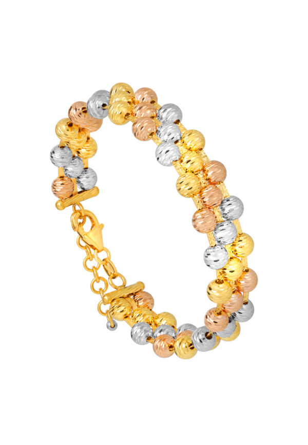 TOMEI Lusso Italia Tri-Tone Layered Bangle, Yellow Gold 916