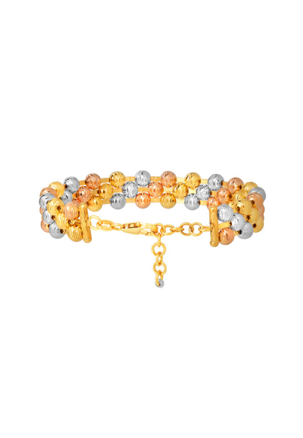TOMEI Lusso Italia Tri-Tone Layered Bangle, Yellow Gold 916