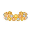 TOMEI Lusso Italia Tri-Tone Blooming Bangle, Yellow Gold 916