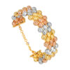 TOMEI Lusso Italia Tri-Tone Layered Beads Bangle, Yellow Gold 916