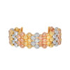 TOMEI Lusso Italia Tri-Tone Layered Beads Bangle, Yellow Gold 916
