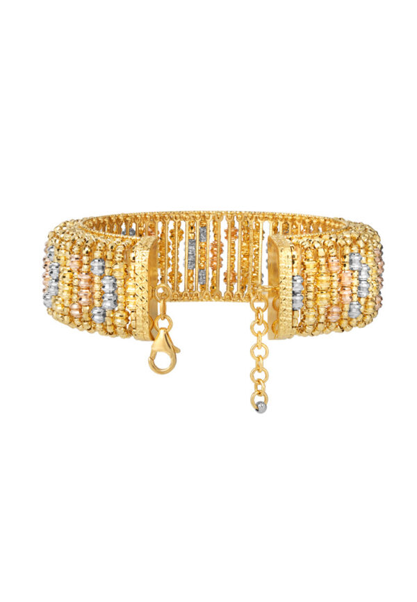 TOMEI Lusso Italia Tri-Tone Bangle, Yellow Gold 916