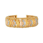 TOMEI Lusso Italia Tri-Tone Bangle, Yellow Gold 916