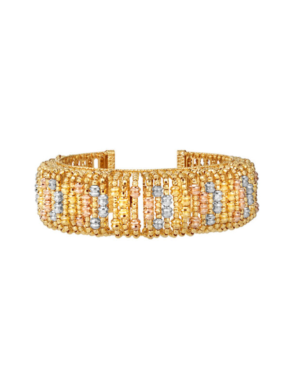 TOMEI Lusso Italia Tri-Tone Bangle, Yellow Gold 916