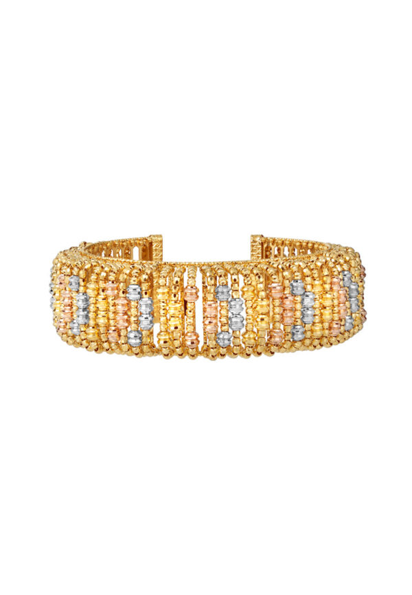 TOMEI Lusso Italia Tri-Tone Bangle, Yellow Gold 916