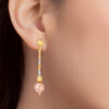 TOMEI Lusso Italia Tri-Tone Dangling Beads Earrings, Yellow Gold 916