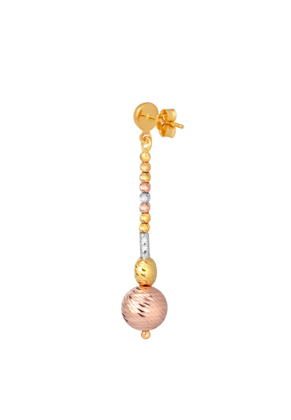 TOMEI Lusso Italia Tri-Tone Dangling Beads Earrings, Yellow Gold 916