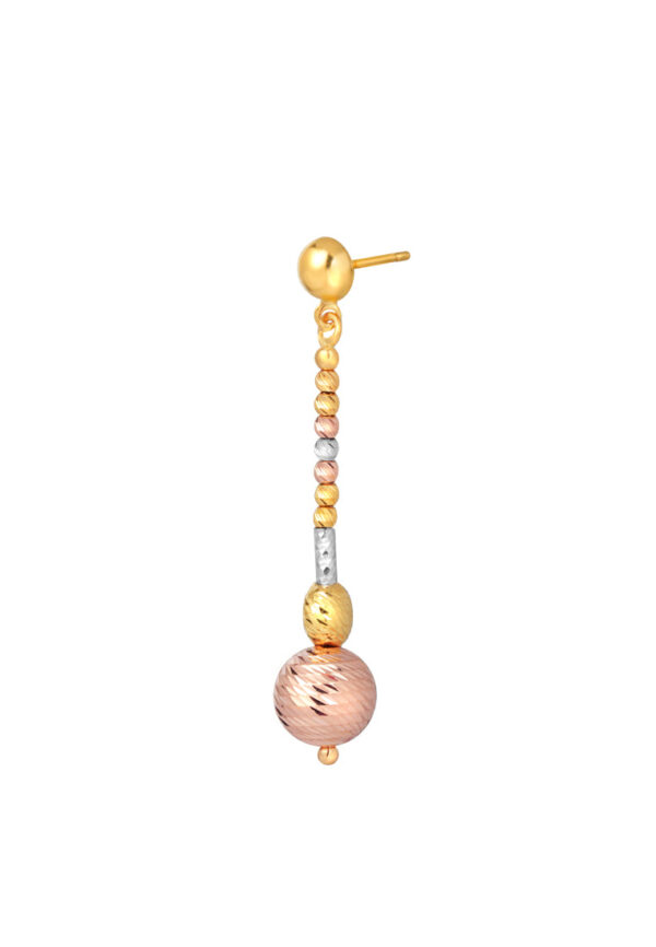 TOMEI Lusso Italia Tri-Tone Dangling Beads Earrings, Yellow Gold 916