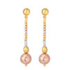 TOMEI Lusso Italia Tri-Tone Dangling Beads Earrings, Yellow Gold 916