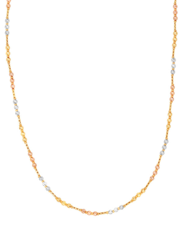 TOMEI Lusso Italia Tri-Tone Beads Necklace, Yellow Gold 916
