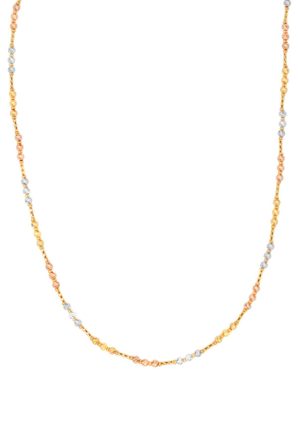 TOMEI Lusso Italia Tri-Tone Beads Necklace, Yellow Gold 916