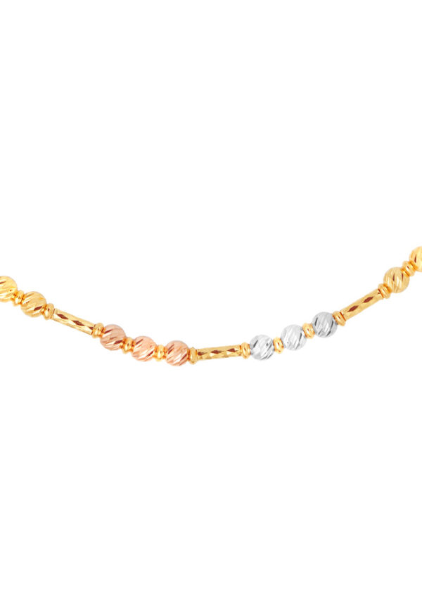 TOMEI Lusso Italia Tri-Tone Beads Necklace, Yellow Gold 916
