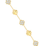 TOMEI Diamond Cut Collection Clover Bracelet, Yellow Gold 916