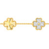 TOMEI Diamond Cut Collection Clover Bracelet, Yellow Gold 916
