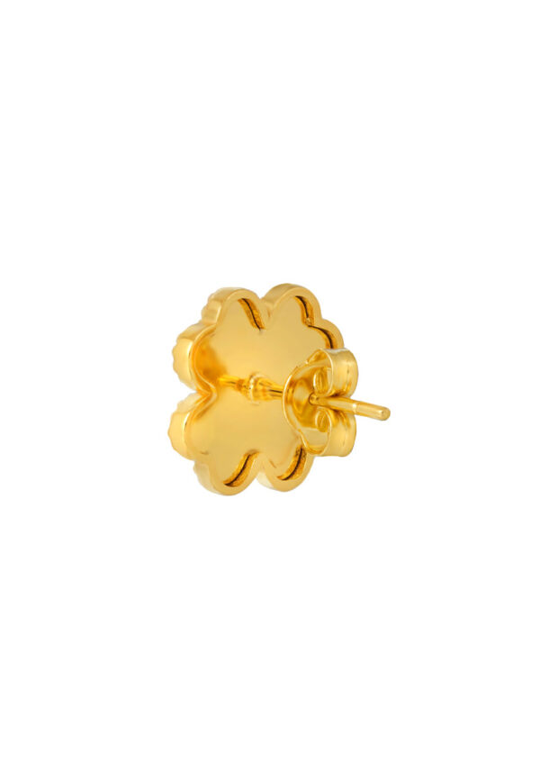 TOMEI Diamond Cut Collection Clover Earrings, Yellow Gold 916