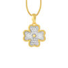 TOMEI Diamond Cut Collection Clover Pendant, Yellow Gold 916