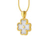 TOMEI Diamond Cut Collection Clover Pendant, Yellow Gold 916
