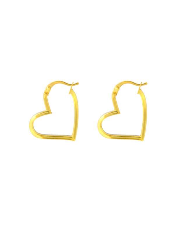 TOMEI Lusso Italia Heart Loop Earrings, Yellow Gold 916
