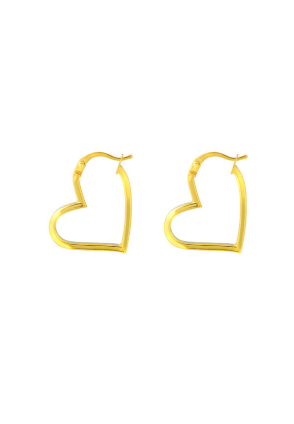 TOMEI Lusso Italia Heart Loop Earrings, Yellow Gold 916