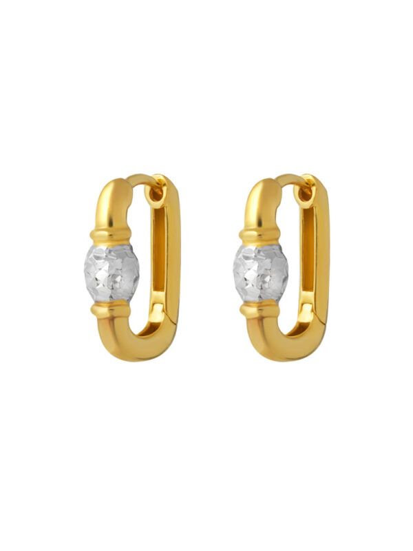 TOMEI Dual-Tone Hoop Earrings, Yellow Gold 916