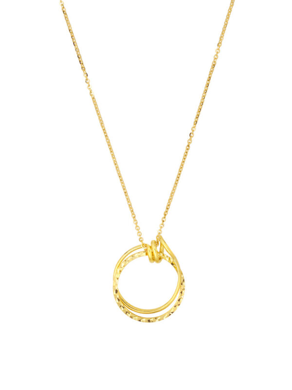 TOMEI Dwi-Knotted Circles Necklace, Yellow Gold 916