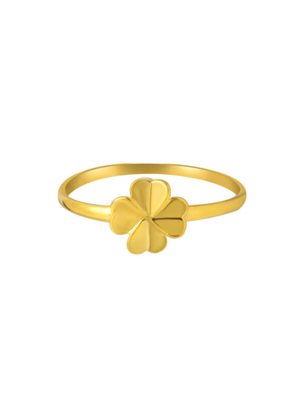 TOMEI Four-Leaves Flower Ring, Yellow Gold 916