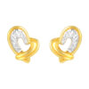 TOMEI Dual-Tone Heart Shape Earrings, Yellow Gold 916