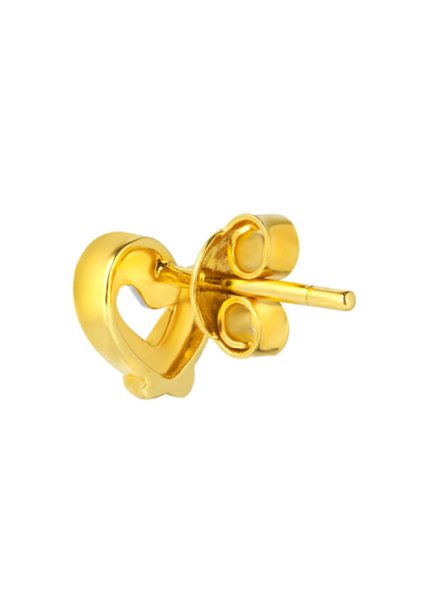 TOMEI Dual-Tone Heart Shape Earrings, Yellow Gold 916