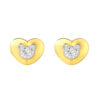 TOMEI Dual-Tone Baby Bear Heart Earrings, Yellow Gold 916