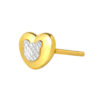 TOMEI Dual-Tone Baby Bear Heart Earrings, Yellow Gold 916