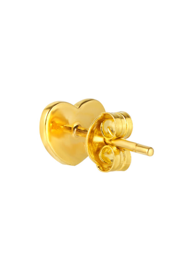 TOMEI Dual-Tone Baby Bear Heart Earrings, Yellow Gold 916