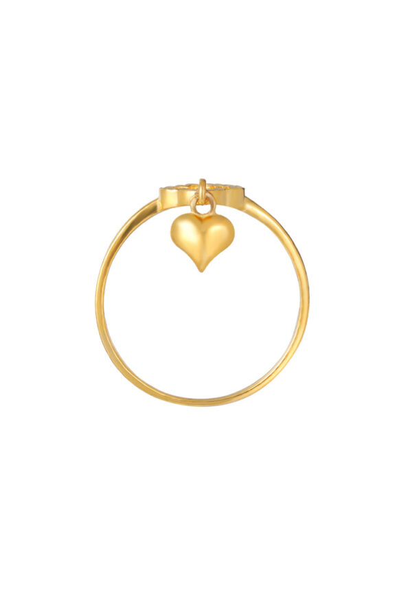 TOMEI Clovery Heart Ring, Yellow Gold 916