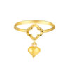 TOMEI Clovery Heart Ring, Yellow Gold 916