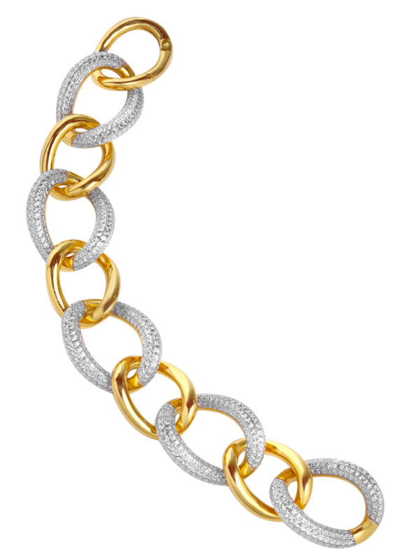 TOMEI Diamond Cut Collection Link Bracelet, Yellow Gold 916