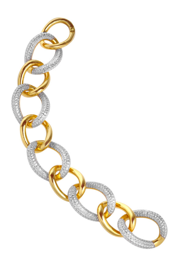 TOMEI Diamond Cut Collection Link Bracelet, Yellow Gold 916