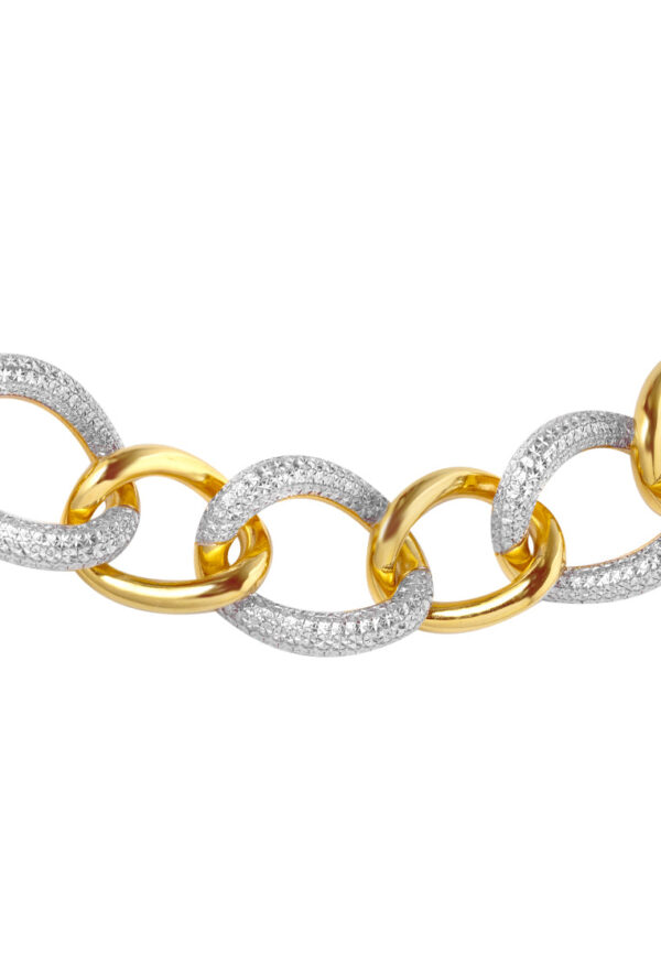 TOMEI Diamond Cut Collection Link Bracelet, Yellow Gold 916