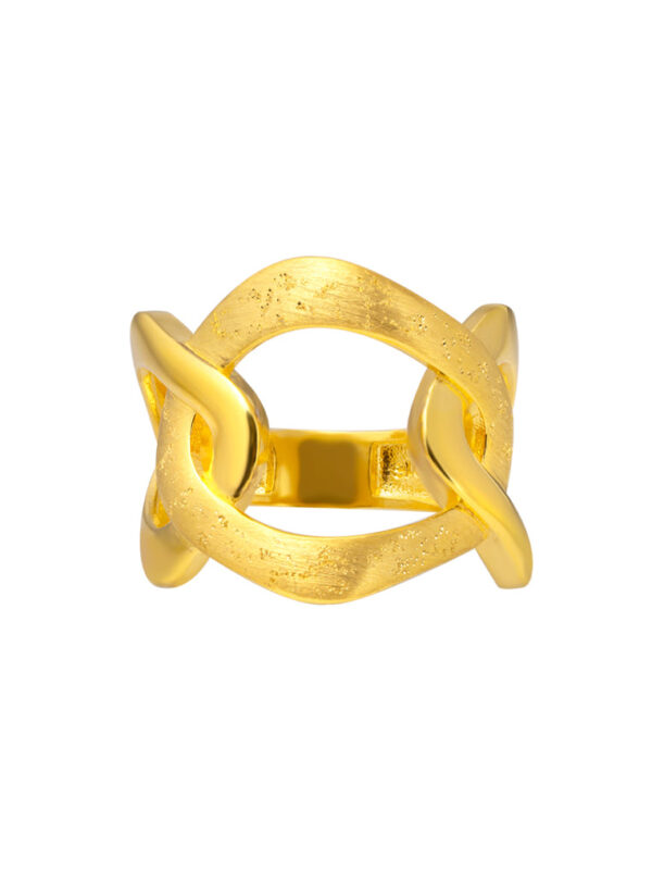 TOMEI Bold Interlace Ring, Yellow Gold 916