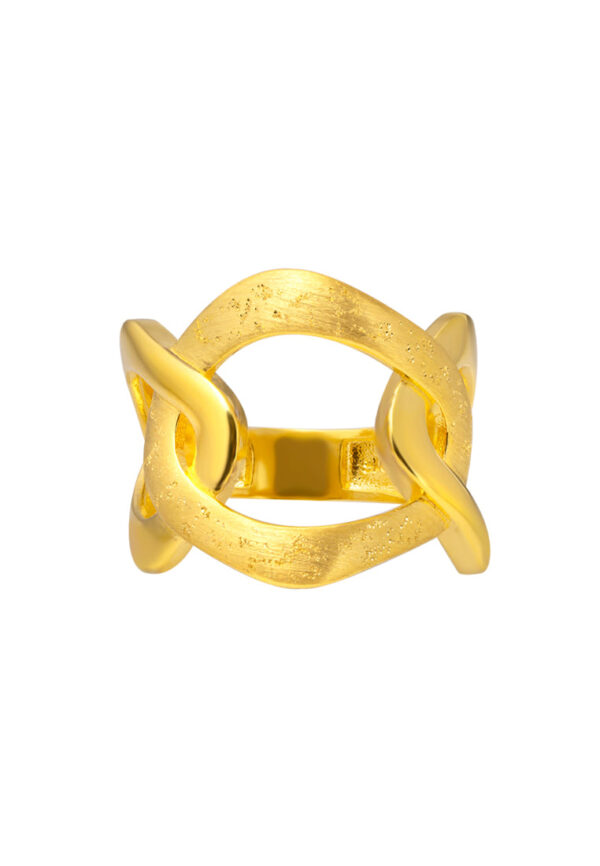 TOMEI Bold Interlace Ring, Yellow Gold 916
