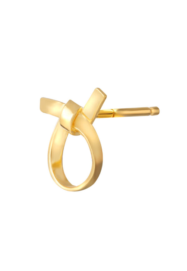 TOMEI Knot Stripe Earrings, Yellow Gold 916