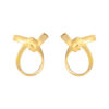 TOMEI Knot Stripe Earrings, Yellow Gold 916
