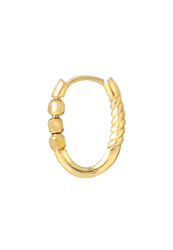 TOMEI Lusso Italia Bead & Twist Loop Earrings, Yellow Gold 916