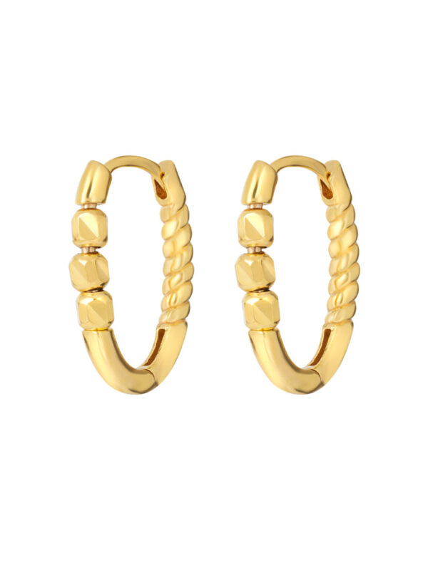 TOMEI Lusso Italia Bead & Twist Loop Earrings, Yellow Gold 916