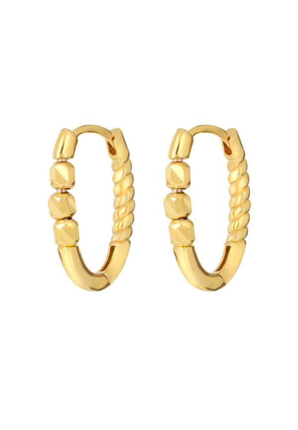 TOMEI Lusso Italia Bead & Twist Loop Earrings, Yellow Gold 916