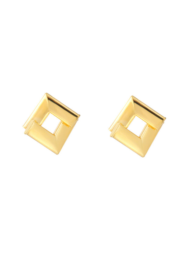 TOMEI Lusso Italia Rhombus Shaped Earrings, Yellow Gold 916